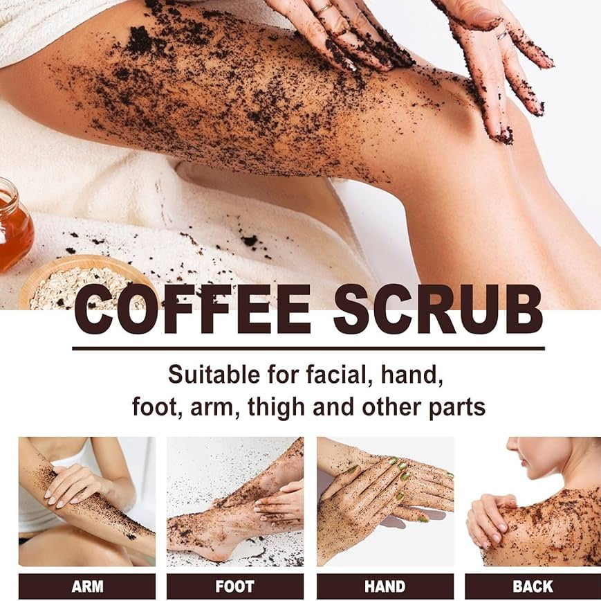 Pack Of 02 | WOKALI Coffee Sherbet Body Scrub 350ml And Whitening Cream 30ml for Private Areas & Private Part - Underarm