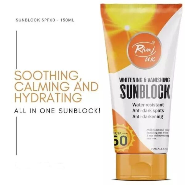 Rivaj UK Sun Block Spf 60 Original Rivaj UK Whitening & Vanishing Sun Block SPF / PA+++ 60