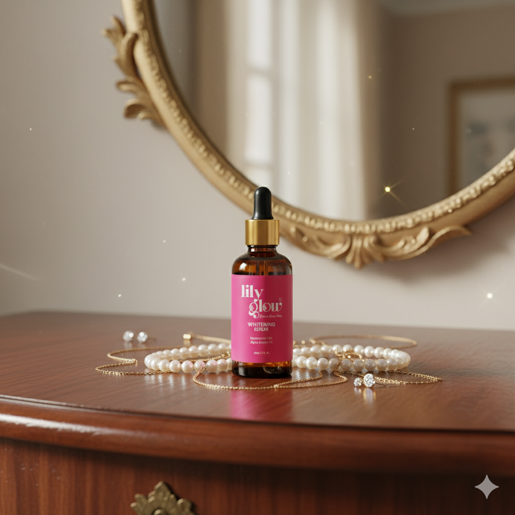 Lily Glow Whitening Serum for Face, Hands & Feet – Glutathione, Brightening Formula | For Men, Women, Oily & Dry Skin 30ml